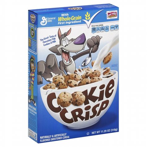 The wolf scared me ………at first. Sereal Sarapan, American Cereal, Cocoa Puffs Cereal, Cookie Crisp Cereal, Cereal Flavors, Kids Cereal, Cereal Cookies, Cereal Brands, Cookie Crisp