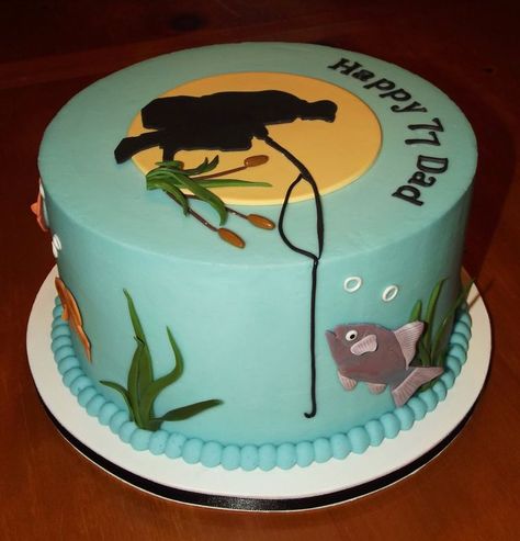 Fishing Cake Fisherman Birthday Cake, Fish Birthday Cake, Male Cakes, Nautical Cakes, Fisherman Cake, Fisherman Birthday, Man Cakes, Fish Cake Birthday, Bd Cake