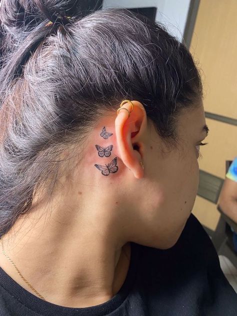 Butterfly tattoo behind ear. Tiny Tats Behind Ear, Butterfly’s Behind Ear, 3 Butterfly Tattoo Small Behind Ear, 3 Butterflies Behind Ear Tattoo, Buterfluffy Tattoo Behind Ear, Back Of Ear Butterfly Tattoo, Small Butterfly Behind The Ear Tattoo, Butterfly Tatoos Behind The Ear, Tattoo Idea Behind Ear