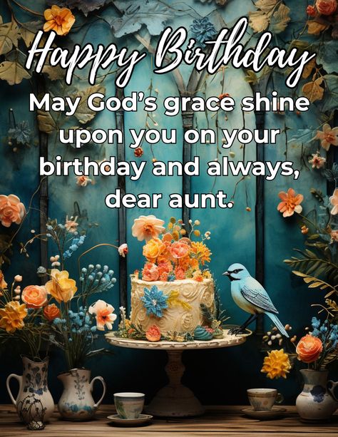 A heartfelt collection of religious birthday greetings for aunts, combining spiritual blessings with warm familial sentiments. (Free Printable) Birthday Aunt Wishes, Religious Happy Birthday Wishes, Happy Birthday Aunt Quotes, Happy Birthday To A Special Aunt, Happy Birthday Auntie Wishes, Aunt Birthday Wishes, Happy Birthday Aunt From Niece, Happy Birthday Wishes Aunt, Happy Bday Song