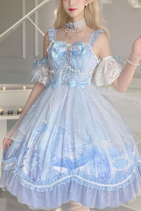 SKU: LIN00618 Fabric: Polyester Chiffon Style types: Sweet Lolita Season: Spring, Summer, Autumn, Winter Notice: Hand Sleeves, Necklace and Bowknot are included. Size(IN) Bust Waist Length S 32.28-33.07 24.80-25.59 38.19 M 33.46-34.25 25.98-26.77 39.37 L 34.65-35.43 27.17-27.95 40.55 XL 35.83-36.61 28.35-29.13 41.73 2XL 37.01-37.80 29.53-30.31 42.91 3XL 38.19-38.98 30.71-31.50 44.09 Hand Sleeves, Ocean Dress, Style Types, Ruffle Outfit, Chiffon Style, Pink Ocean, Bunny Dress, Frilly Dresses, Chiffon Fashion