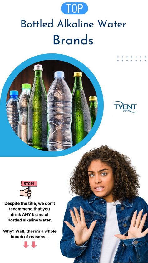 STOP! Despite the title, we DON'T RECOMMEND that you drink ANY brand of bottled alkaline water. ⠀ Why? Well, there’s a whole bunch of reasons. 💥 READ MORE: https://bit.ly/37zMM6d 💥 Alkaline Water Brands, Best Alkaline Water, Save Water Poster, Ionized Water, Water Ionizer, Water Poster, Alkaline Water, Save Water, Water Purifier