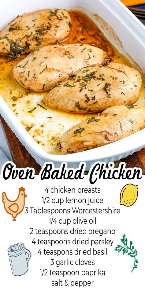 Best Chicken In Oven Recipe, Easy Skinless Boneless Chicken Recipes, Healthy Chicken Recipes In Oven, Flavorful Baked Chicken Recipes, Oven Baked Grilled Chicken, Chicken Recipes Boneless Skinless, One Dish Chicken Meals Ovens, Baked Chicken Recipes For Salad, Low Cholesterol Baked Chicken Recipes