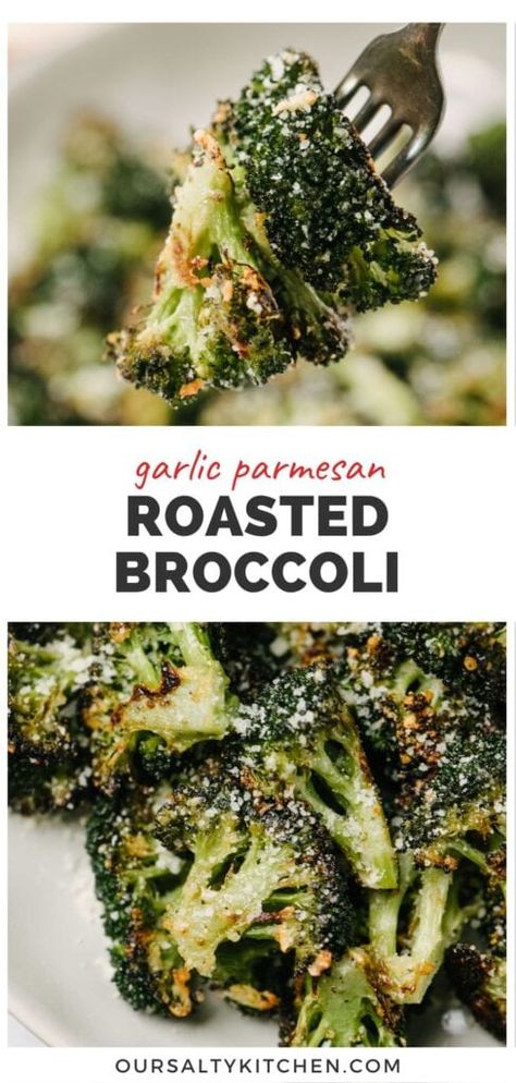 Parmesan Roasted Broccoli, Parmesan Broccoli, Roasted Broccoli, Broccoli Recipes, Veggie Side Dishes, Side Recipes, Veggie Sides, Veggie Dishes, Side Dishes Easy