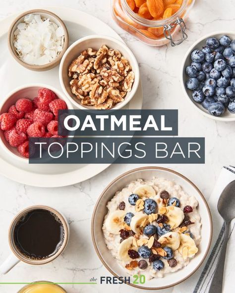 Breakfast Crowd, Oats Bar, Oatmeal For Breakfast, Oatmeal Bar, Diy Oatmeal, Toppings Bar, Oatmeal Toppings, Heart Diet, Fresh Breakfast