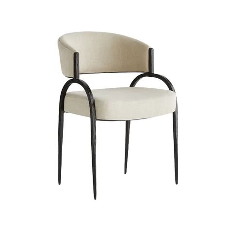 Designer Accent Chairs | Perigold Metal Armchair, Luxury Dining Chair, Arteriors Home, Upholstered Chair, Plywood Furniture, Luxury Dining, Curved Back, Furniture Hacks, Leather Dining Chairs