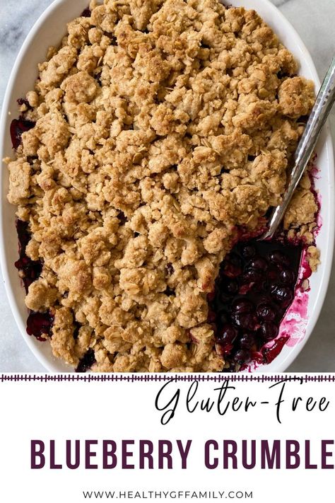 Crumble Recipe Easy, Gluten Free Blueberry Crisp, Easy Blueberry Crumble, Gluten Free Crumble, Glutenfri Baking, Cake Sparklers, Lemon Blueberry Bread, Easy Gluten Free Desserts, Berry Crumble