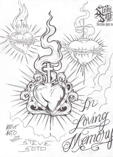 Steve Soto Steve Soto, Tattoo Art Drawings Sketches, Hearts Tattoo, Sacred Heart Tattoos, Rose Drawing Tattoo, Paradise Tattoo, Graffiti Tattoo, Chicano Art Tattoos, Tattoo Stencil Outline