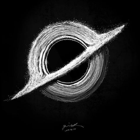 Space Black And White Drawing, Black Hole Art Illustration, Black Hole Concept Art, Black Hole Drawing Easy, How To Draw A Black Hole, Black Hole Symbol, Opposite Drawings, Astronomy Art Drawing, Black Hole Sketch