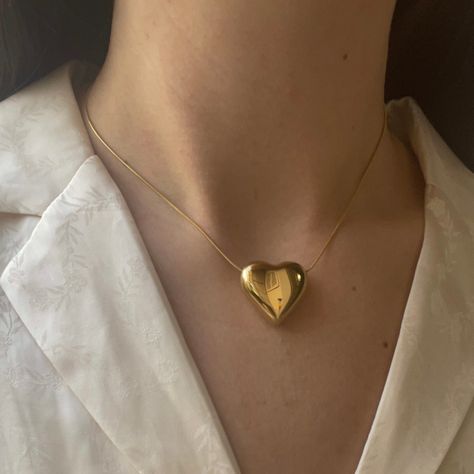 Big Heart Necklace Pendants, Big Gold Heart Necklace, Gold Plated Heart Pendant Chain Jewelry, Gold Plated Heart Shaped Necklace, Gold Chunky Heart Necklace, Victorian Bridal Necklace, Chunky Heart-shaped Gold Necklace, Grad Shoes, Big Heart Necklace