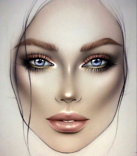 Makeup Sketch, Mac Face Charts, Mac Makeup Looks, Best Mac Makeup, Ideas For Makeup, Make Up Designs, Makeup Charts, Makeup Illustration, Drag Make-up