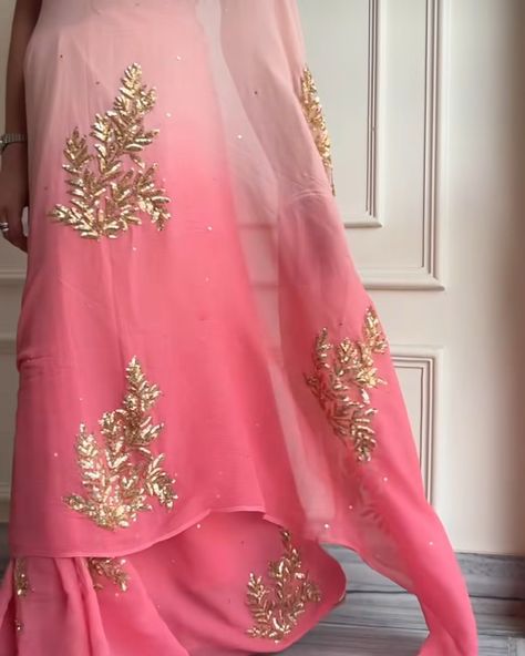 Beautiful sequin handwork on pure chiffon saree [saree fashion sareelover sareeshop sareeusa pure chiffon fabric handwork sequins pastel shades] Pure Chiffon Sarees, Simple Saree Designs, New Saree Designs, Saree Fashion, Simple Sarees, Pure Chiffon, Dresses Indian, Jewellery Ideas, Designer Dresses Indian