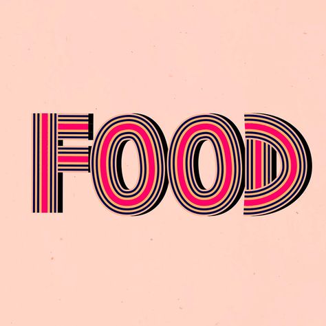 Food Fonts Typography, Food Word Art, Healthy Word, Food Typography Design, Food Letters, Eating Illustration, Text Art Typography, Word Typography, Food Font