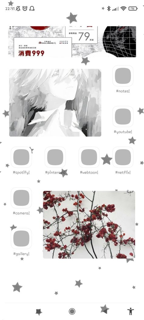 Kaworu Phone Theme, Anime Phone Widgets, Red And White Anime Wallpaper, Evangelion Themed Phone, Homescreen Wallpaper Android, Aesthetic Anime Homescreen, Evangelion Homescreen, Red And Grey Wallpaper, Samsung Wallpaper Ideas