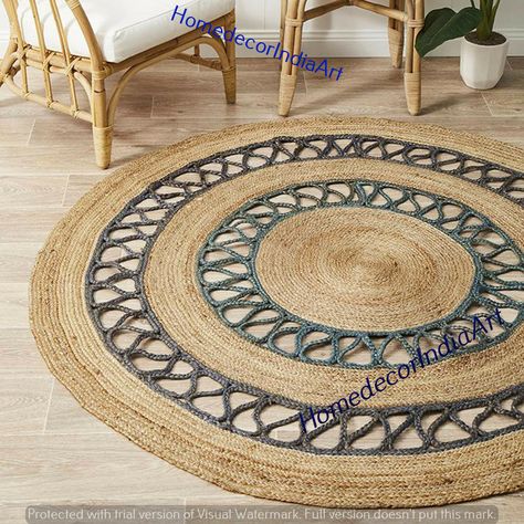 RUG RAG braided Jute round rug, meditation mat, mandala rug, bohemian decor, jute area rug home decor rug floor rug circle rugs Braided Rugs Circle Rugs, Natural Rugs, Mandala Rug, Braided Rag Rugs, Jute Round Rug, Rug Circle, Best Rugs, Cotton Rugs, Meditation Mat