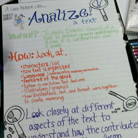 Analyze anchor chart   # Pin++ for Pinterest # Analyze Anchor Chart, Analyzing Text Anchor Chart, Reading Mini Lessons, Analyzing Text, Ela Anchor Charts, Literacy Coaching, Reading Anchor Charts, Ela Classroom, Middle School Reading