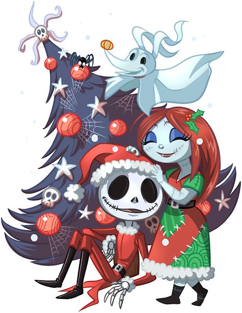 .Jack and Sally TNBC. Nightmare Before Christmas Christmas Art, Disney Christmas Art, Sally Tnbc, Navidad Jack Skellington, Jack And Sally Christmas, Sally Christmas, Jack Skellington Christmas, Nightmare Before Christmas Pictures, Jack Y Sally