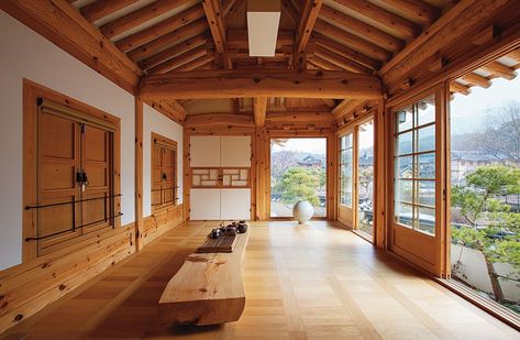 Hanok central living space in Eunpyeong Hanok Village, SKR. Image: JeongMee Yoon. Hanok Interior, Korean House Design, Korean House Interior, Hanok House, Korean Interior, Korean Traditional House, Traditional Korean House, Korean Architecture, Korean House