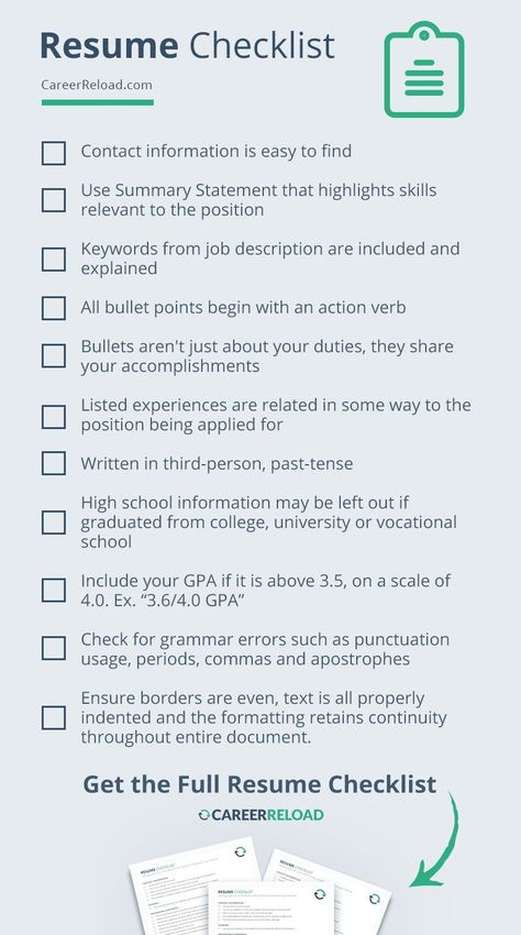 Perfect your resume with the help of a resume checklist. #ResumeWriting #ResumeHelp #ResumeTips #Checklist Job Search To Do List, The Perfect Resume, Making A Resume, Job Search Checklist, How To Write A Resume, Marketing Resume Examples, Resume Skills List, Job Girl, Writing A Resume