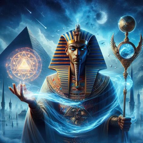 Egyptian Goddess Art, Egypt Concept Art, The Pentagram, Egyptian Kings, Egyptian Pharaoh, Ancient Egyptian Gods, Ancient Egypt Art, African Spirituality, Egyptian Pharaohs