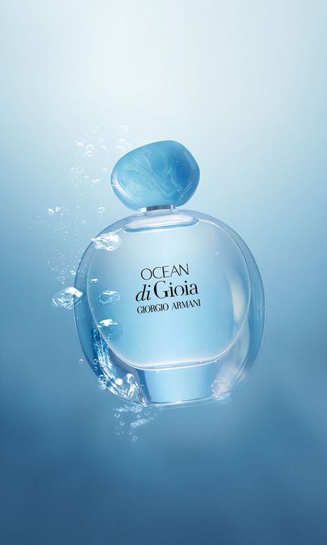 Giorgio Armani Ocean Di Gioia, Ocean Perfume Aesthetic, Ocean Scent Perfume, Ocean Perfume, Sea Perfume, Armani Perfume, Fragrance Lab, Pheromone Perfume, Water Candle