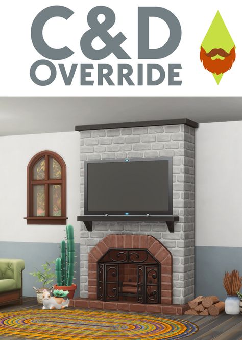 Cats & Dogs Fireplace Override | Kiwisim4 on Patreon Sims 4 Cc Fireplace Maxis Match, Sims 4 Cc Fireplace Patreon, Sims 4 Custom Content Patreon, Tv Above Fireplace, Sims House Design, Sims 4 Cc Furniture, Sims 4 Build, Ts4 Cc, Fireplace Wall