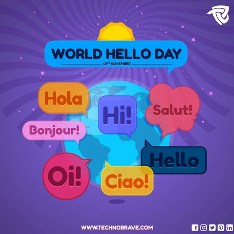 Today is World Hello Day, the day on which you should greet your enemies with a hello and a smile.  #worldhelloday #worldhelloday2019 #helloday #helloworld  #hello #sayhello Good Job Team, World Hello Day, Mobile Application Design, Mobile Development, Application Design, Design Skills, Information Technology, Human Resources, Mobile Application