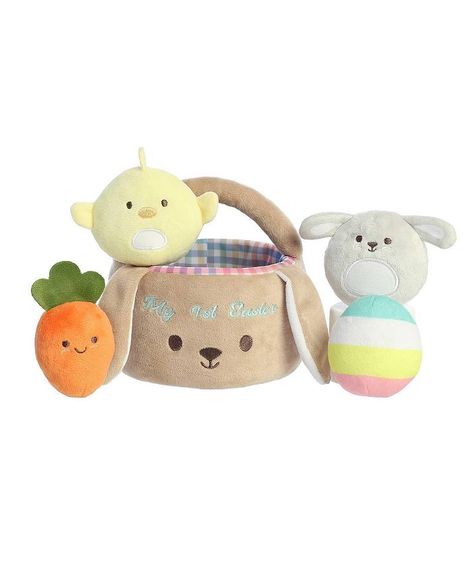 Small My 1st Easter Basket Spring Vibrant Plush Toy Multi-color 6" Target Easter, First Easter Basket, Carrot Baby, Spring Baskets, Tator Tots, 1st Easter, Easter Plush, My First Easter, Grey Bunny