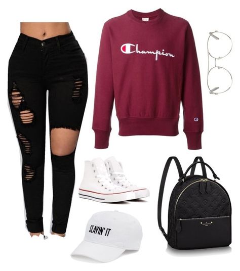 "a day at school" by savvv1987 on Polyvore featuring Champion, Converse, SO and ChloÃ©