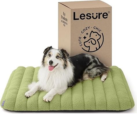 Amazon.com : Lesure 4 Inch Thick Orthopedic Foam Dog Bed for Large Dogs, Waterproof Chic Flat Dog Bed with Removable Cover, Cute Fuzzy Pet Beds for Indoor Dogs (36" x 27", Cream) : Pet Supplies Egg Crates, Stables Design, Chic Flats, Cozy Spot, Orthopedic Dog Bed, Indoor Dog, Pet Beds, Signature Design, Versatile Style