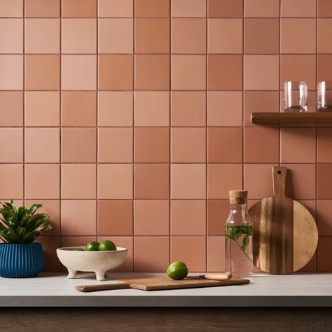 Looking for terracotta tile for your next kitchen backsplash tiling project? This Born Terracotta 5x5 Matte Porcelain Tile might be the one you are needed. It features nine distinctive muted earthy brown tones, inviting a fresh, playful approach to layouts. The warm, modern square format gives this square-edge tile a clean, original personality. Square Tile Backsplash Kitchen, Terracotta Kitchen Backsplash, Terracotta Backsplash Kitchen, Brown Kitchen Tiles, Terracotta Kitchen Tiles, Terracotta Tiles Kitchen, Terracotta Backsplash, Square Tile Backsplash, Terracotta Kitchen