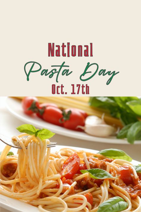 National Pasta Day #nationalpastaday #pasta #nationaldaytoday #nationalcalenday #holidays #spaguetti National Pasta Day, National Days, Pasta, Holidays