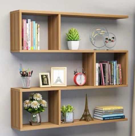 Ideas Para Libreros, Interesting Shelving, Shelves Design Ideas, Creative Bookshelves, Wall Shelves Bedroom, Shelf Decor Living Room, Shelves Design, Small Room Decor, Wall Shelf Decor