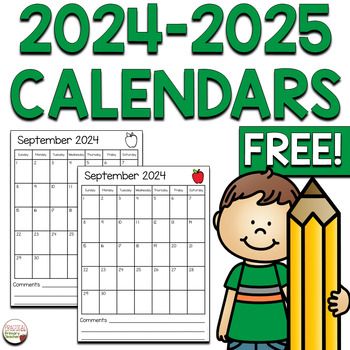 2024-2025 Calendars Planner Pages Vertical Printable FREE Free Printable School Year Calendar 2024-2025, Free Editable Calendar 2024, Growth Mindset Notes, Behavior Calendar, Homework Calendar, Behavior Tracker, Preschool Calendar, Free Calendars, Vertical Calendar