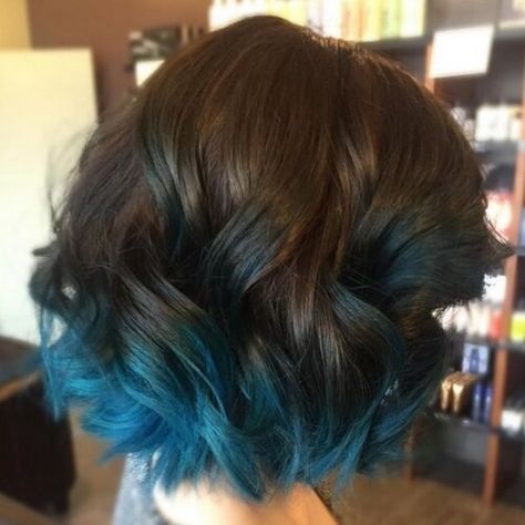 Fun Hairdos, Dream Hairstyles, Teal Hair, Dye Hair, Lob Hairstyle, Ombré Hair, Trendy Hair Color, Hair Color Blue, Hair Colours