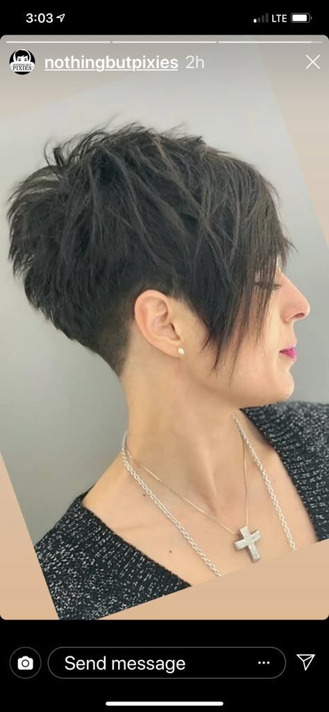 Short Black Hair With Grey Balayage, Short Asymmetrical Hairstyles Edgy, Spikey Pixie Cuts, Funky Short Hair Over 50, Under Cut Pixie, Funky Pixie Haircut, Edgy Short Haircuts, Short Shaved Hairstyles, Funky Short Hair