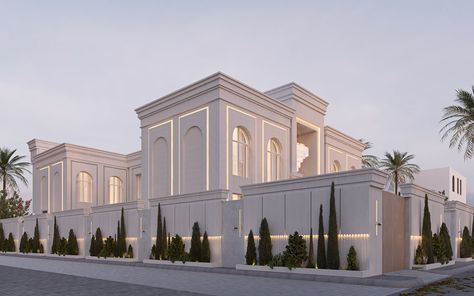 Arch-line Villa | KSA Neo Classic Exterior Design, Neo Classic Villa, Engineering Office, Classic Exterior Design, Classic Facade, Classic Villa, Boundary Walls, Architecture Building Design, Neo Classic