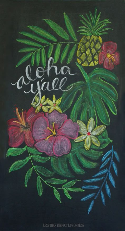 Hawaiian Themed Dinner Party on the Porch (and Free Chalkboard Printable!) | Less Than Perfect Life of Bliss | home, diy, travel, parties, family, faith Themed Dinner Party, Hawaii Theme, Hawaiian Party Theme, Aloha Party, Hawaiian Party Decorations, Themed Dinner, Hawaiian Luau Party, Luau Theme Party, Luau Birthday Party