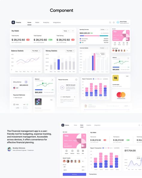 Fintecha - Finance Dashboard Design :: Behance Analytics Dashboard Ui, Business Dashboard, Accounting Process, Finance Dashboard, Student Finance, Layout Web, App Ideas, Data Dashboard, Analytics Dashboard