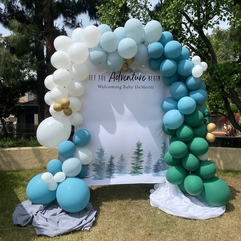 Mountain Top Balloon Arch DIY Kit / Boy Baby Shower Evergreen | Etsy Mountain Balloon Garland, Boho Balloons, Train Theme Birthday Party, Palm Springs Party, Balloon Arch Diy, Balloons Galore, Bridal Shower Balloons, Train Theme, Personalized Party Decor