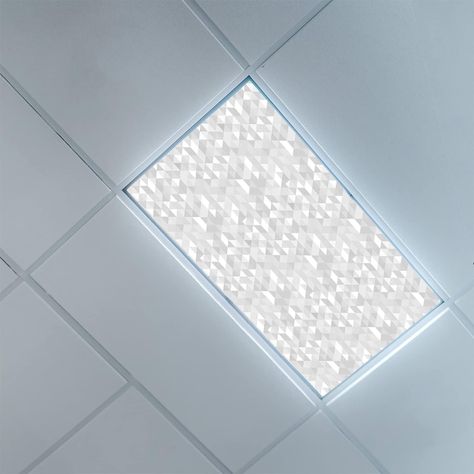 Lorougei Fluorescent Light Covers for Ceiling Light Diffuser Panels-Grey and White Pattern-Fluorescent Light Covers for Classroom Office-2ft x 4ft Drop Ceiling Fluorescent Decorative,Multicolor - Amazon.com Install Ceiling Light, Flourescent Light, Fluorescent Light Covers, Lighting Makeover, Ceiling Light Covers, Light Diffuser, White Light Fixture, Drop Ceiling, Dropped Ceiling