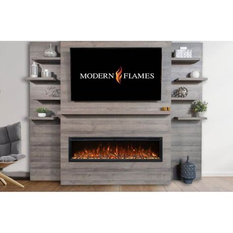 60 Inch Electric Fireplace, Contemporary Electric Fireplace, Portable Hot Tub, Side Shelf, Electric Fireplace Wall, Modern Flames, Entertainment Wall, Shelf Wall, Media Wall