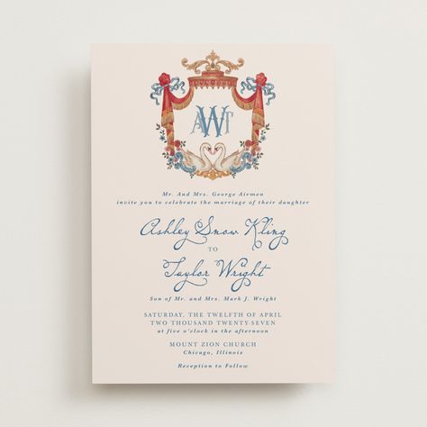 Wedding Invitations Classic, Crest Wedding Invitations, Wedding Invitation Website, Minted Wedding Invitations, Wedding Crest, Formal Wedding Invitations, Wedding Invitation Samples, Stationery Inspiration, Printing Wedding Invitations