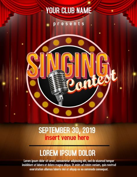 Singing Competition Poster, Singing Contest Poster, Singing Poster, Karaoke Poster, Competition Poster, Travel Brochure Design, Contest Poster, Singing Contest, Singing Competition