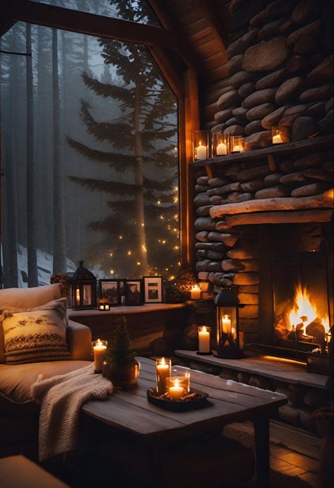 Winter Chalet Interior, Hygge Home Aesthetic, Cozy Fireplace Aesthetic, Cozy Cabin Fireplace, Hygge Pictures, Hygge Fireplace, Fireplace Wallpaper, Winter Decor Diy, Fireplace Aesthetic