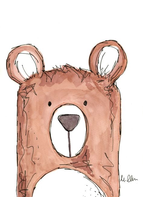 Bear Little Bear Drawing, Bear Cute Drawing, Cartoon Bear Painting, Bear Simple Drawing, Cartoon Bear Drawing, Cute Bear Doodle, Bear Cartoon Drawing, Bear Drawing Simple, Bear Drawing Cute