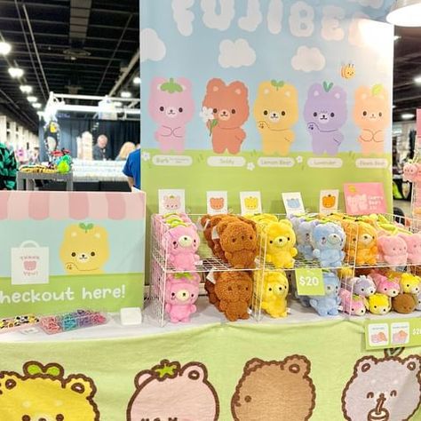 Fujibee (@fujibeeshop) • Instagram photos and videos Art Festival Booth Display, Festival Booth Display, Anime Town, Art Festival Booth, I Like Cheese, Plushies Kawaii, Vendor Market, Art Booth, Vendor Booth Display