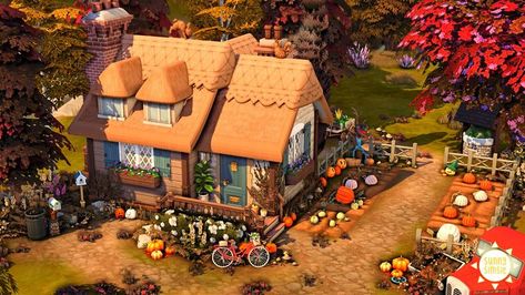 Ts4 Builds, Snowy Escape, Sims 4 Cottage, Sims Builds, Sims 4 House Plans, Sims 4 House Building, Eco Lifestyle, Cottage Farm, Sims 4 House Design