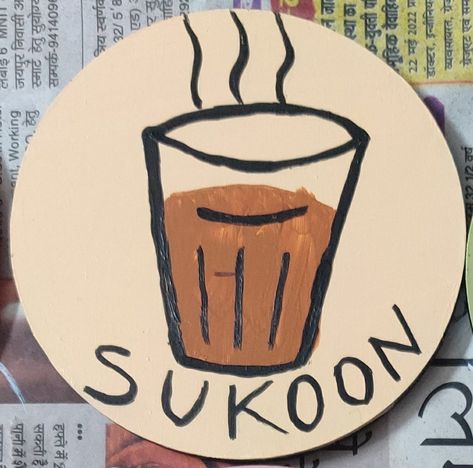 Tea Stall Decoration Ideas, Tea Coasters Painting, Tea Coasters Diy Ideas, Kitchen Wall Art Diy, Coaster Painting, Stall Decorations, Modern Kitchen Art, Tea Wallpaper, Positive Person