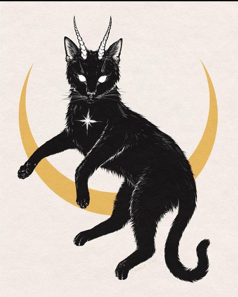 Demonic Cat Drawing, Scary Black Cat Tattoo, Salem Cat Tattoo, Three Headed Cat Tattoo, Dark Cat Drawing, Black Cat Art Witches, Evil Cat Drawing, Scary Cat Drawing, Devil Cat Tattoo